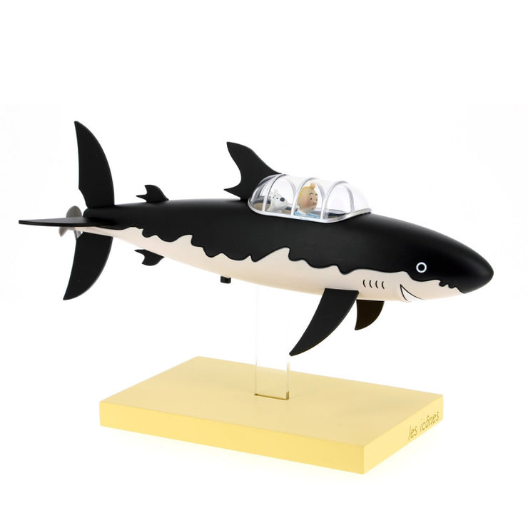 Tintin and Snowy in the shark submarine